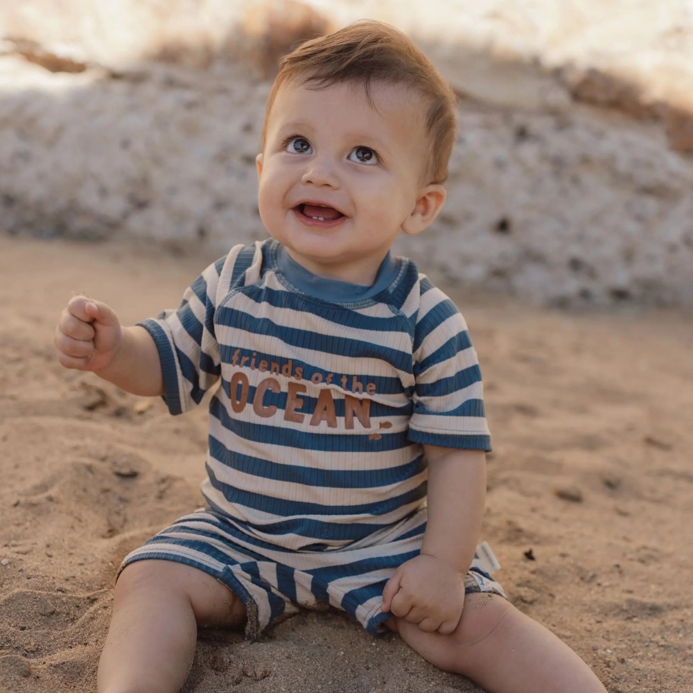 MONO BAÑO MANGA CORTA OCEAN BLUE STRIPE 2