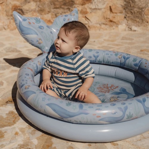 MONO BAÑO MANGA CORTA OCEAN BLUE STRIPE