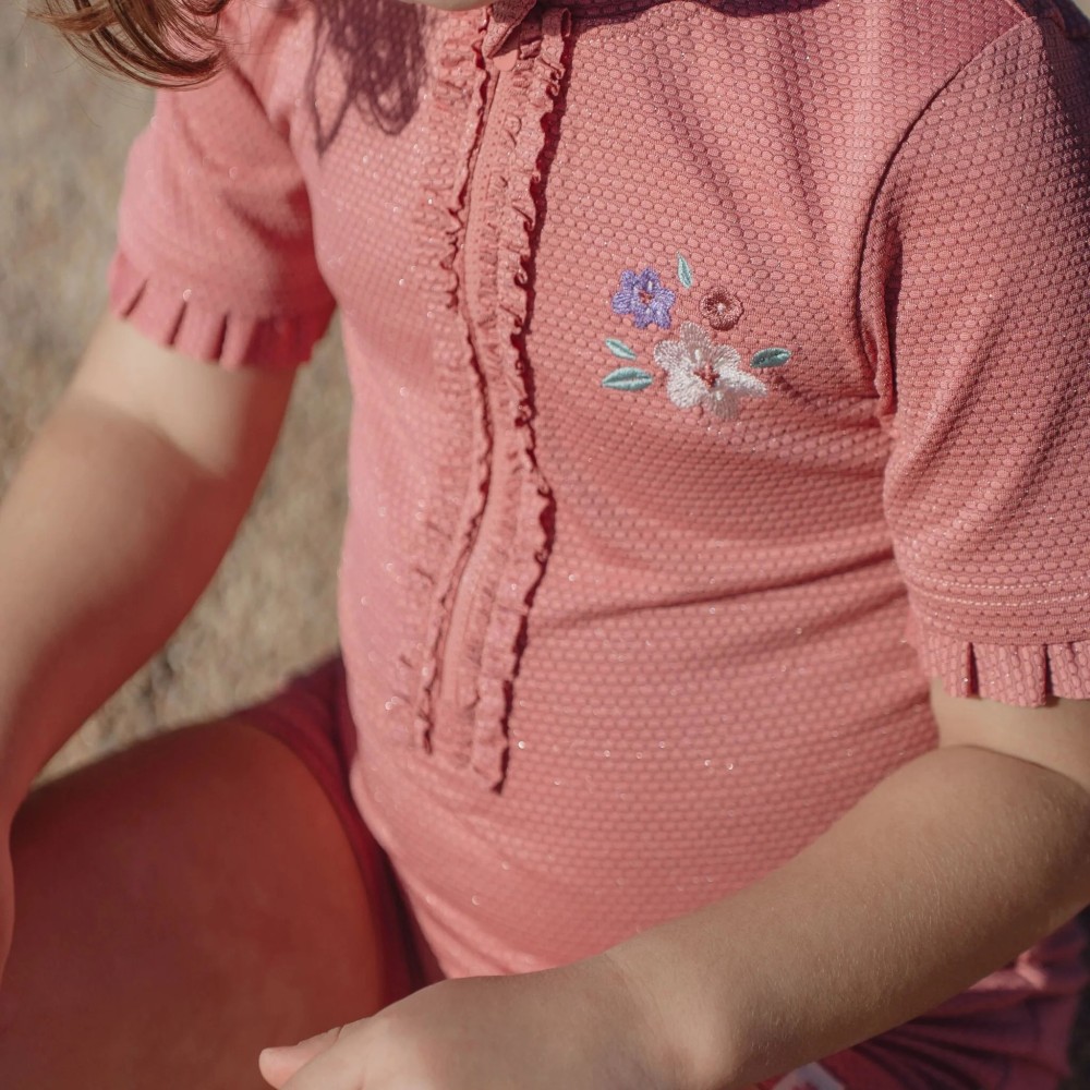 MONO BAÑO MANGA CORTA PINK SPARKLE