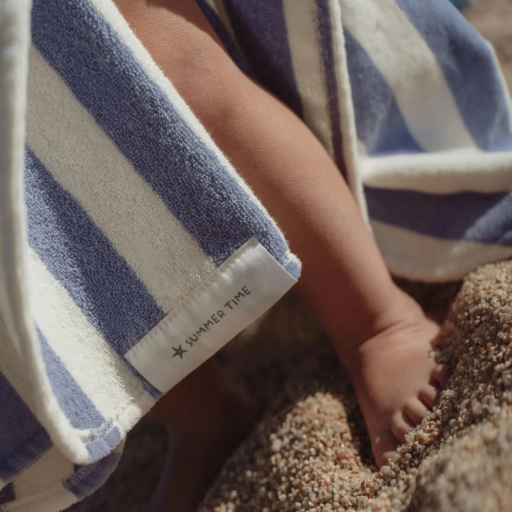 PONCHO PLAYA PURPLE STRIPE