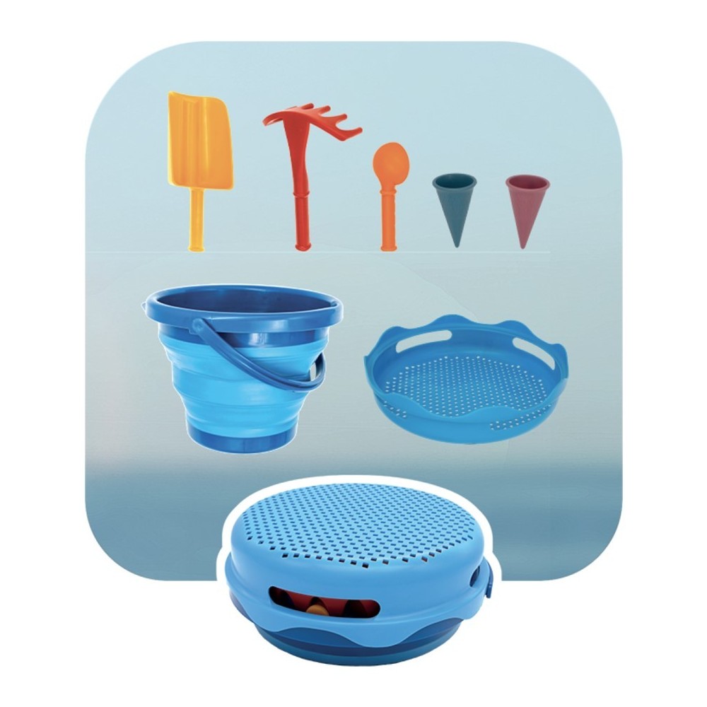JUGUETES DE ARENA 7 EN 1 AZUL